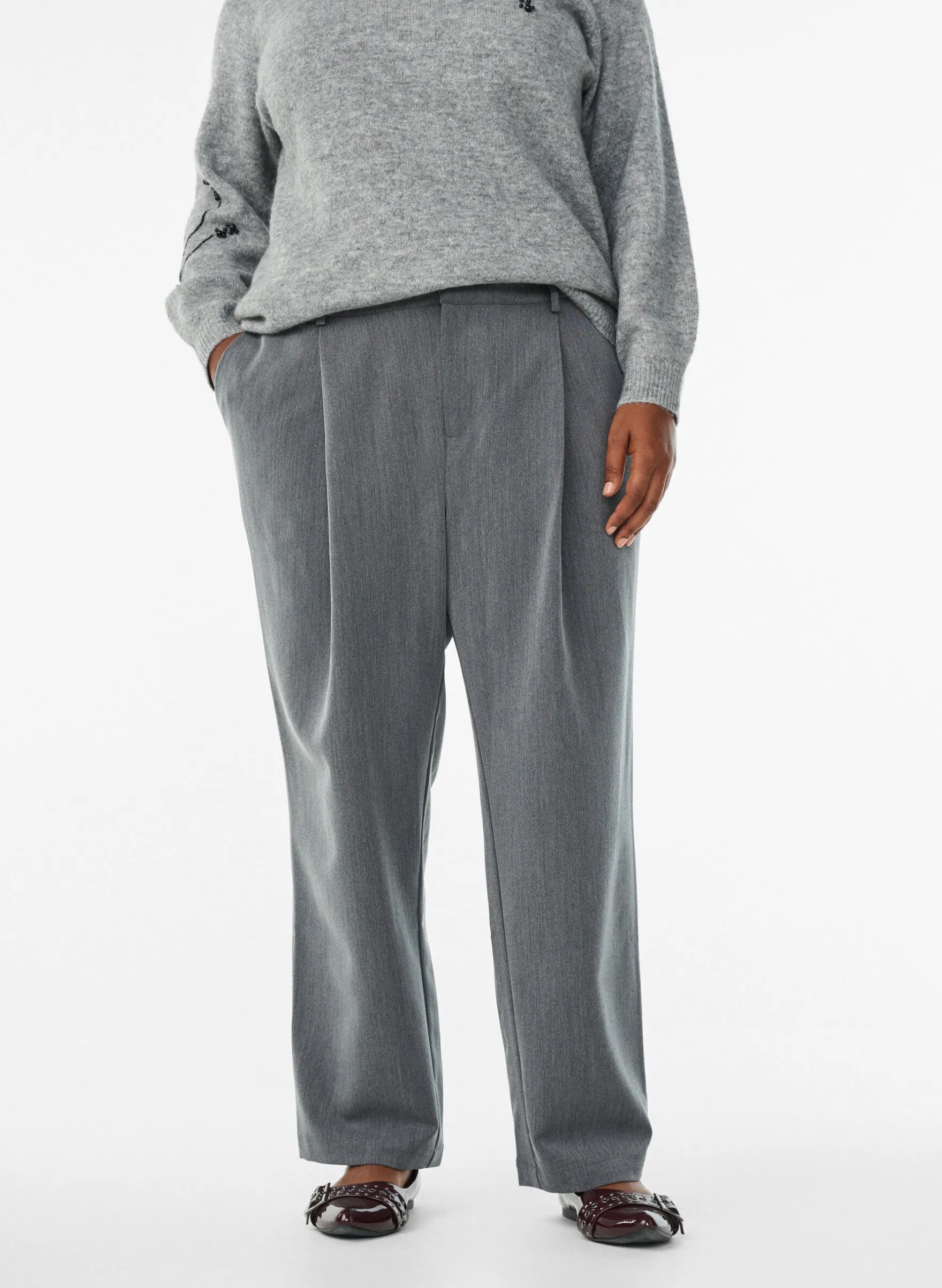 Taillierte Hose mit hoher Taille und geraden Beinen