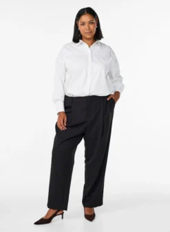 Taillierte Hose mit hoher Taille und geraden Beinen