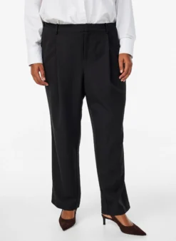 Taillierte Hose mit hoher Taille und geraden Beinen