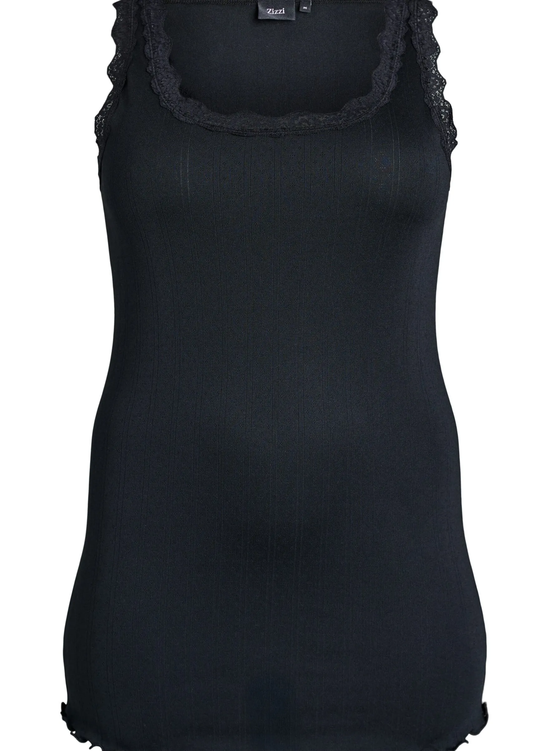 Tanktop mit Spitzen und Lochstickerei