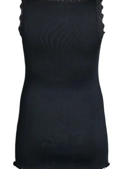 Tanktop mit Spitzen und Lochstickerei