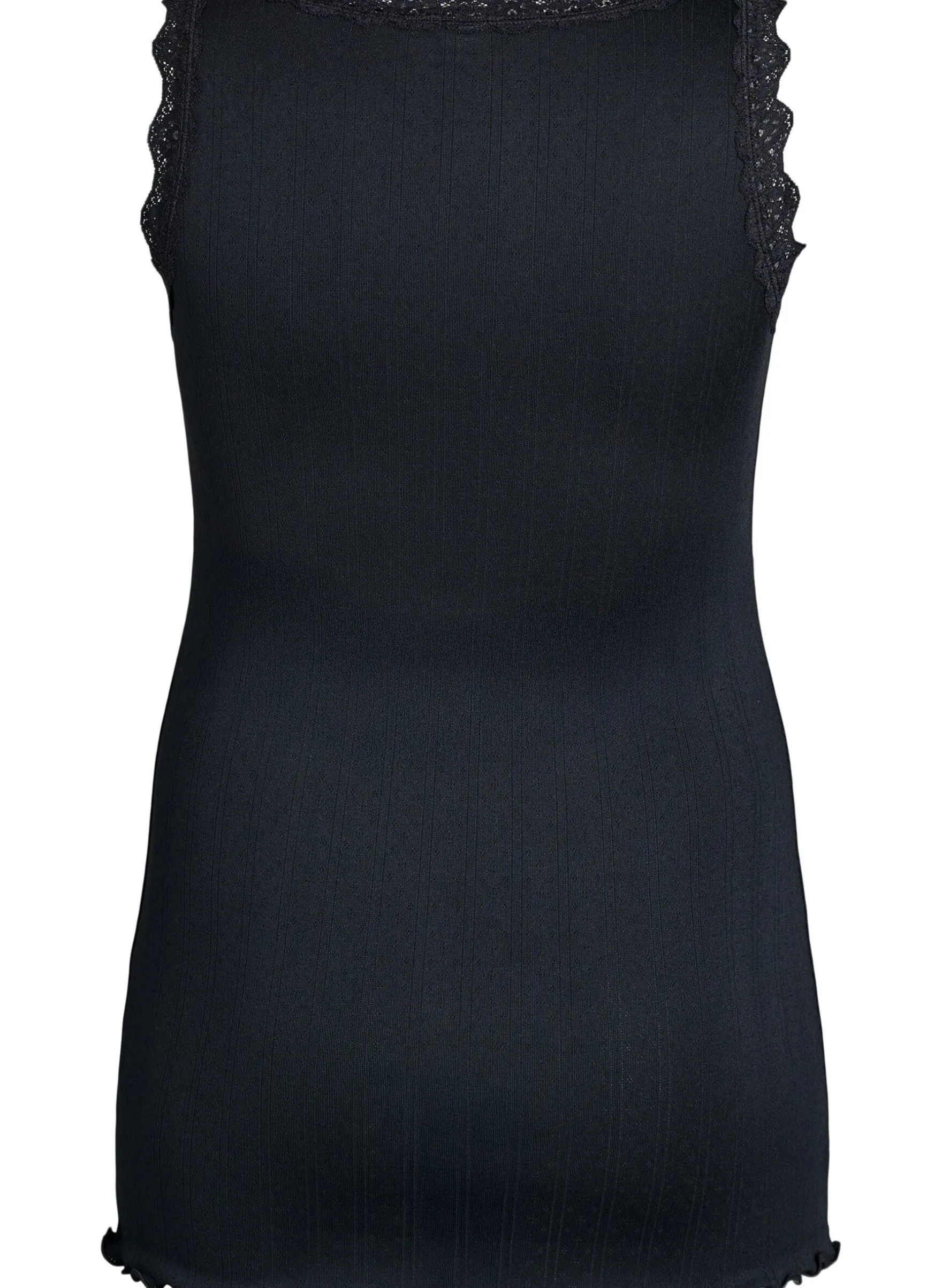 Tanktop mit Spitzen und Lochstickerei