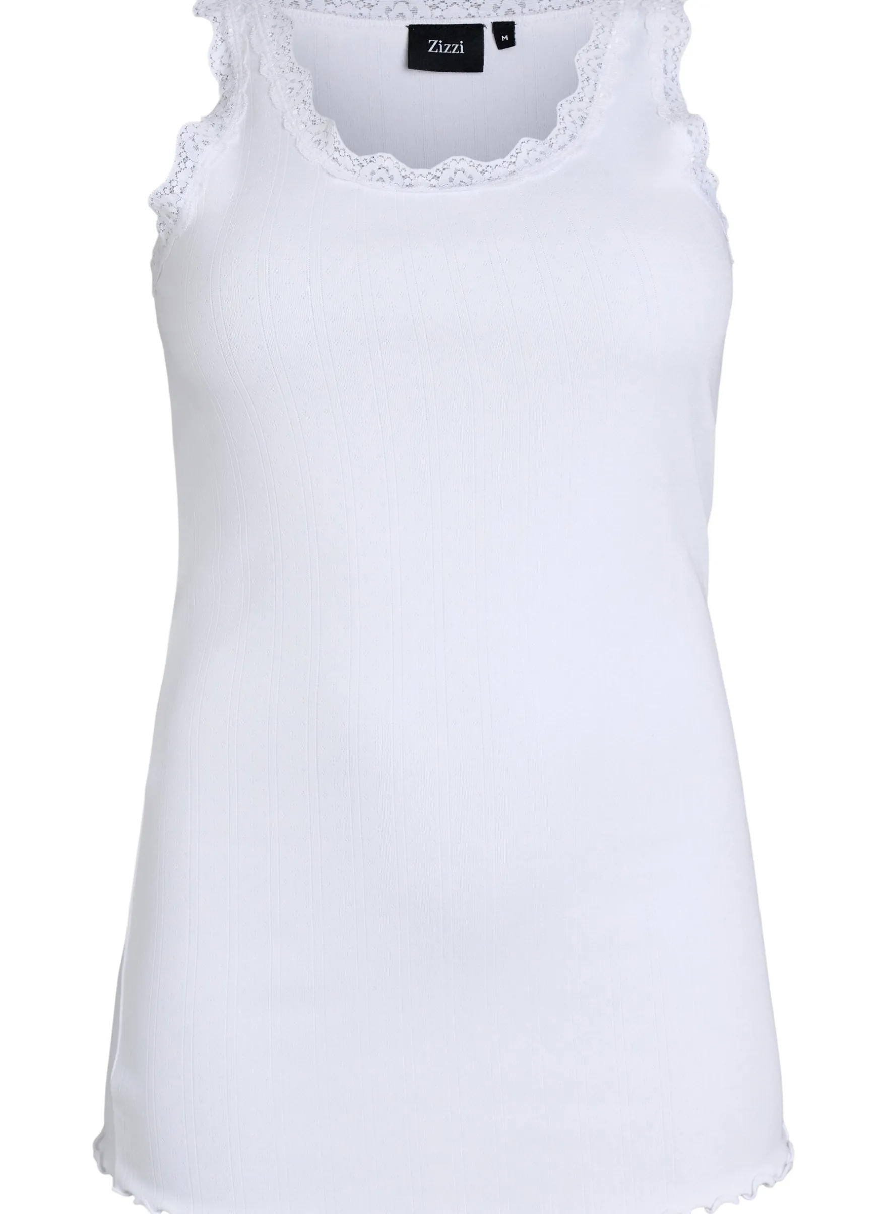 Tanktop mit Spitzen und Lochstickerei