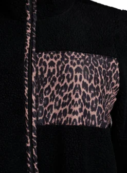 Teddyfell-Jacke mit Leopardenmuster