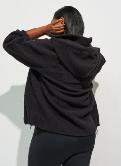 Teddyjacke mit Kapuze und Reißverschluss