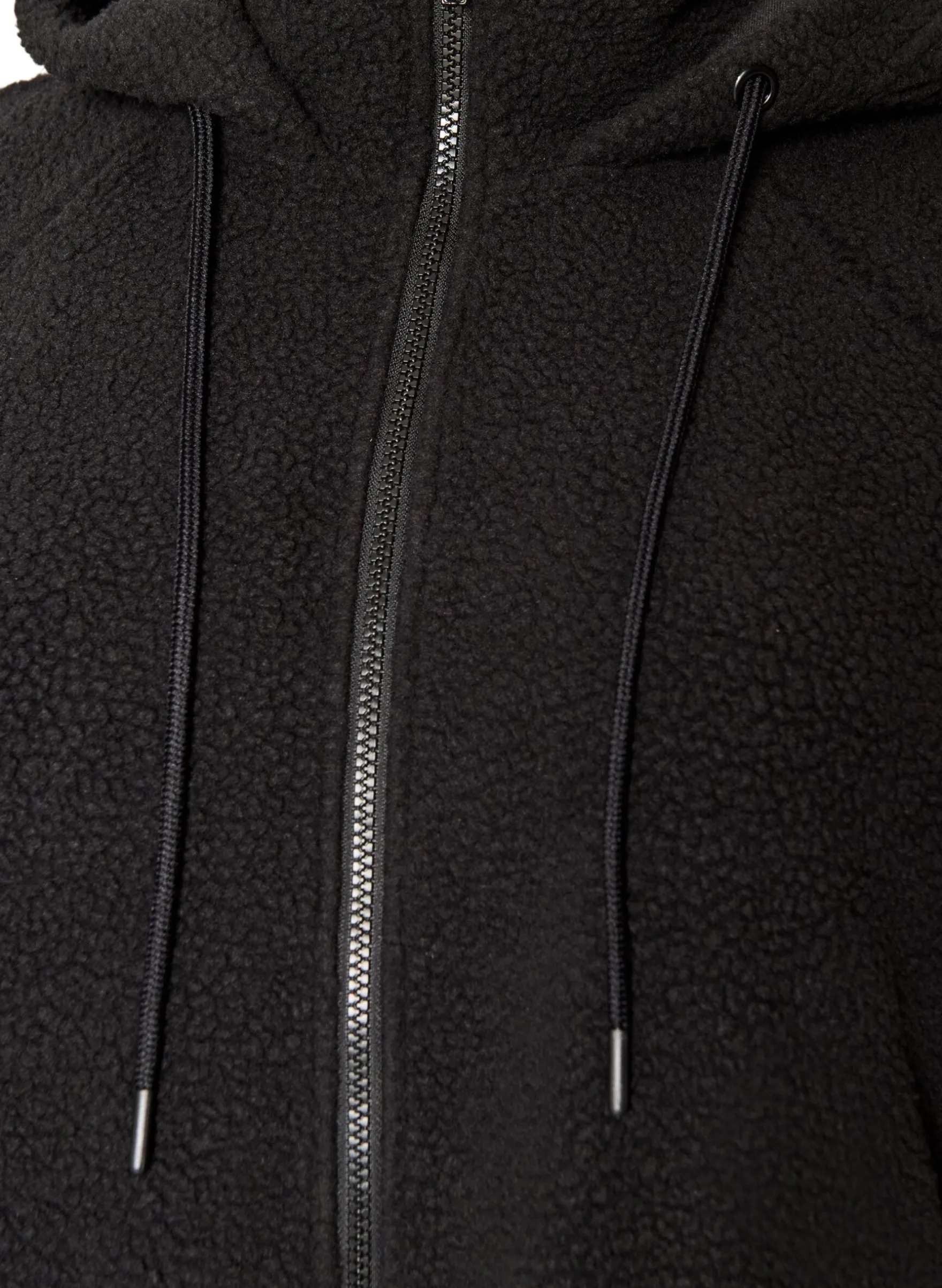 Teddyjacke mit Kapuze und Reißverschluss
