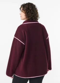 Teddy-Jacke mit Kontrastdetails