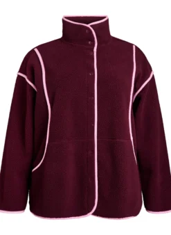 Teddy-Jacke mit Kontrastdetails