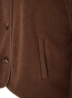Teddyjacke mit Rundhalsausschnitt und Knöpfen