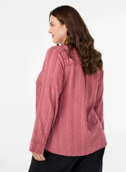 Ton-in-Ton-Bluse mit Knöpfen