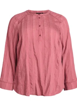 Ton-in-Ton-Bluse mit Knöpfen