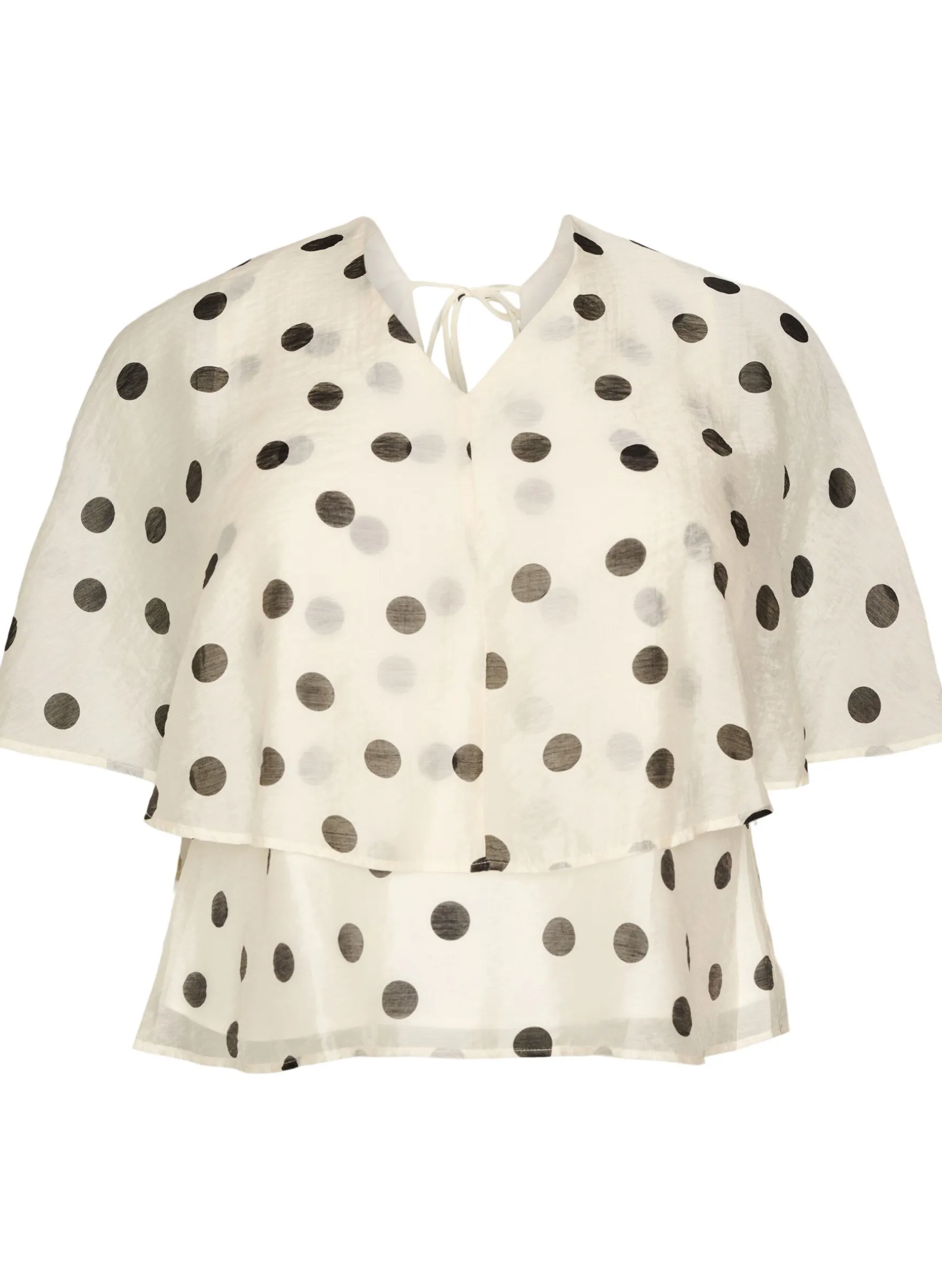 Top im Lagenlook mit Polka-Dot-Muster