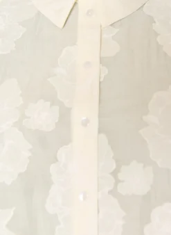 Transparente Hemdbluse mit Blumenprint