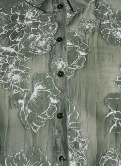 Transparente Hemdbluse mit Blumenprint