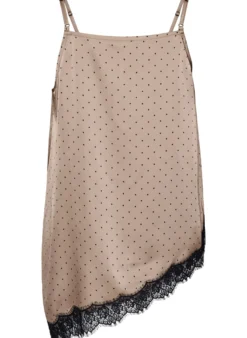Trägertop mit Spitze und asymmetrischem Saum