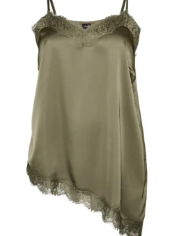 Trägertop mit Spitze und asymmetrischem Saum