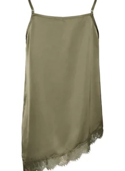 Trägertop mit Spitze und asymmetrischem Saum