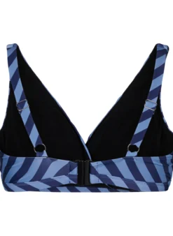 Triangel-Bikinioberteil mit Streifen und Wickeldetail