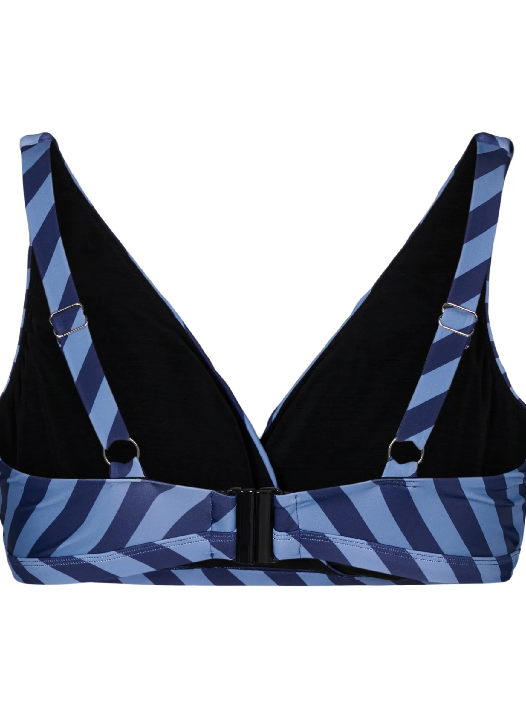 Triangel-Bikinioberteil mit Streifen und Wickeldetail