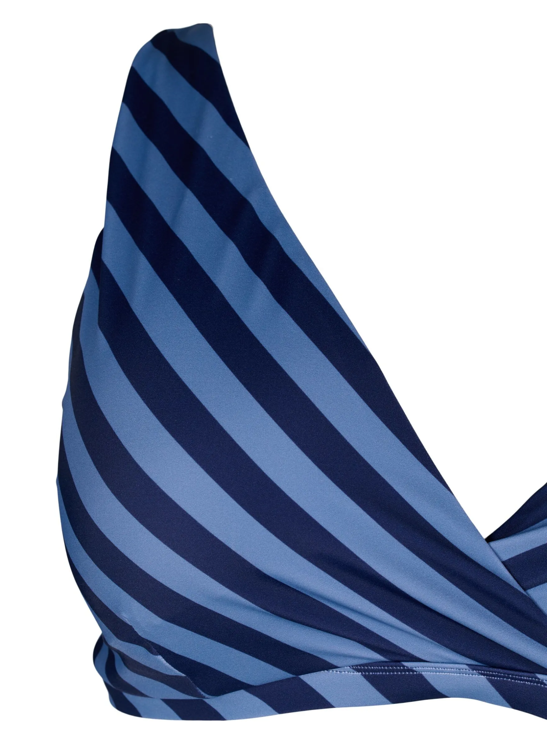 Triangel-Bikinioberteil mit Streifen und Wickeldetail