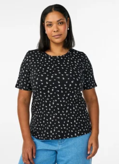 T-Shirt aus Baumwolle mit Allover-Druck