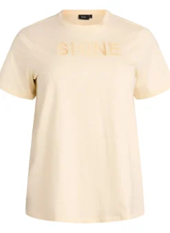 T-Shirt aus Baumwolle mit aufgesticktem Text