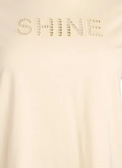 T-Shirt aus Baumwolle mit aufgesticktem Text