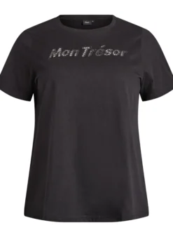 T-Shirt aus Baumwolle mit dekorativem Frontdetail