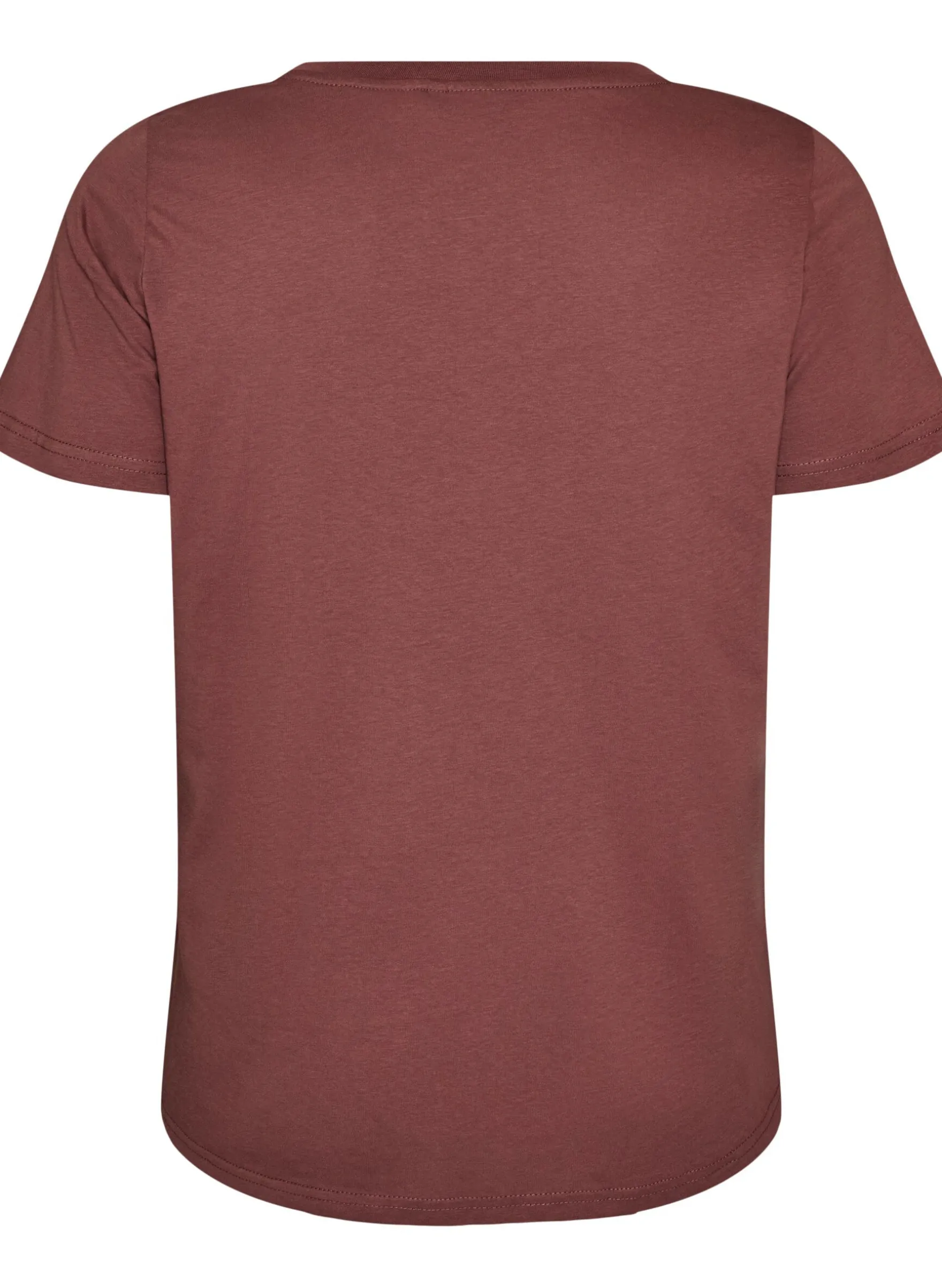 T-Shirt aus Baumwolle mit Frontprint und V-Ausschnitt