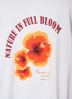 T-Shirt aus Baumwolle mit Frontprint und V-Ausschnitt