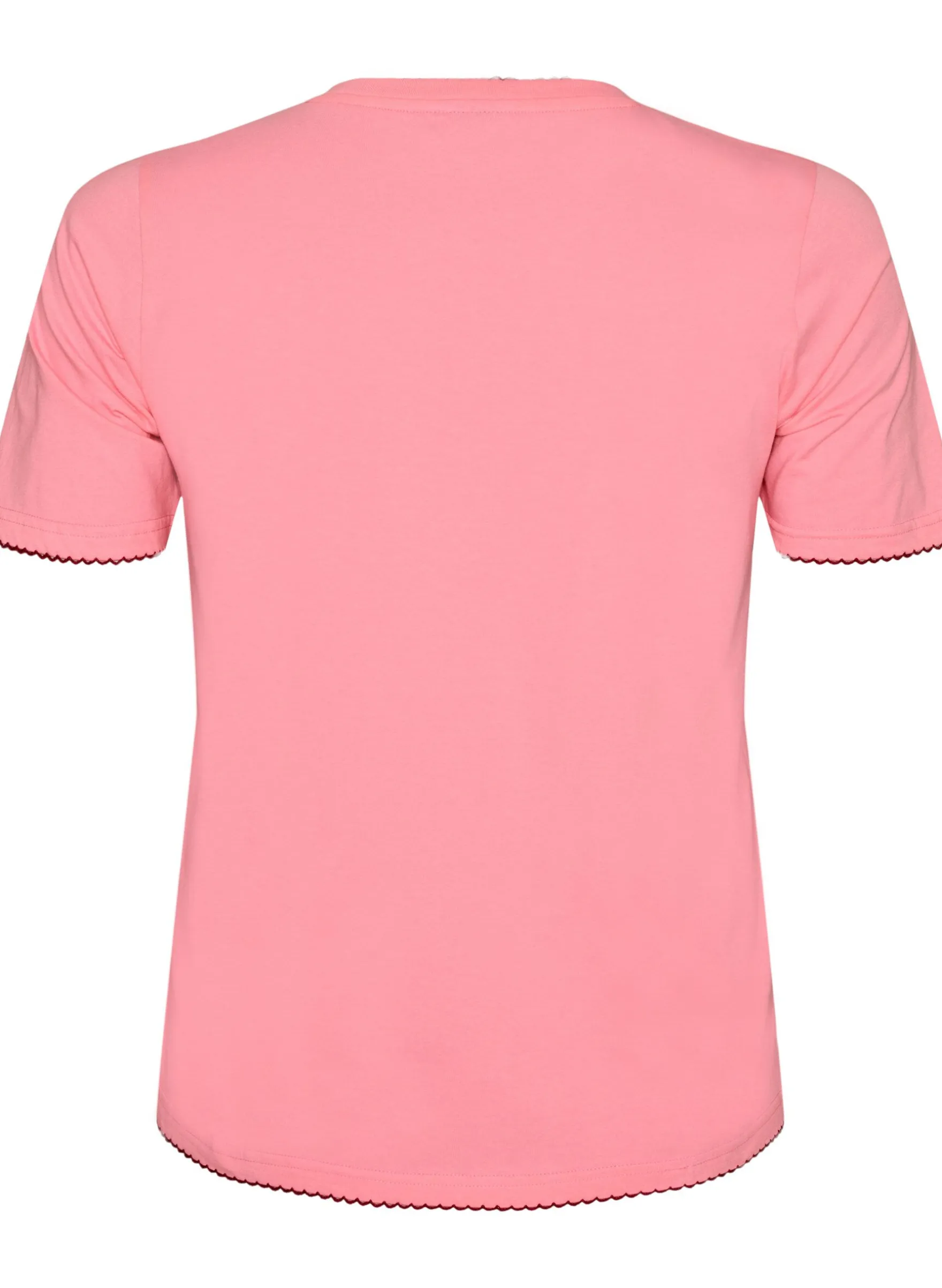 T-Shirt aus Baumwolle mit gewellten Kontrastkanten