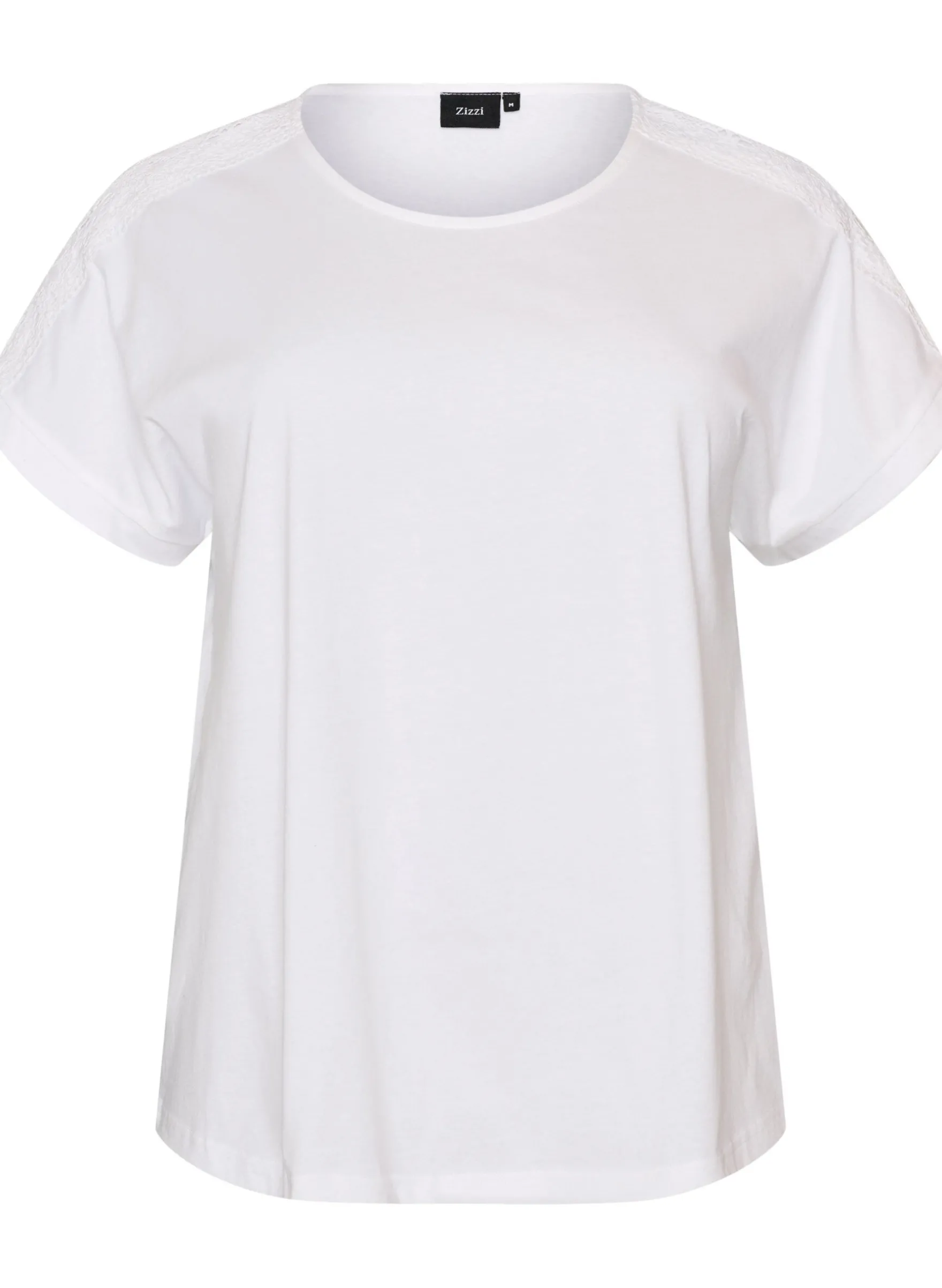 T-shirt aus Baumwolle mit Häkeldetail