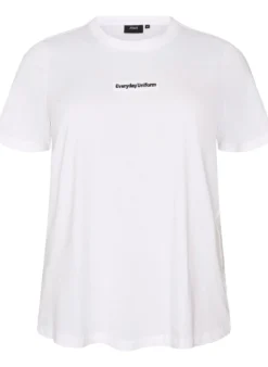 T-Shirt aus Baumwolle mit Text-Badge