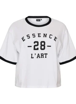 T-Shirt aus Baumwolle mit Textprint und Boxy-Fit