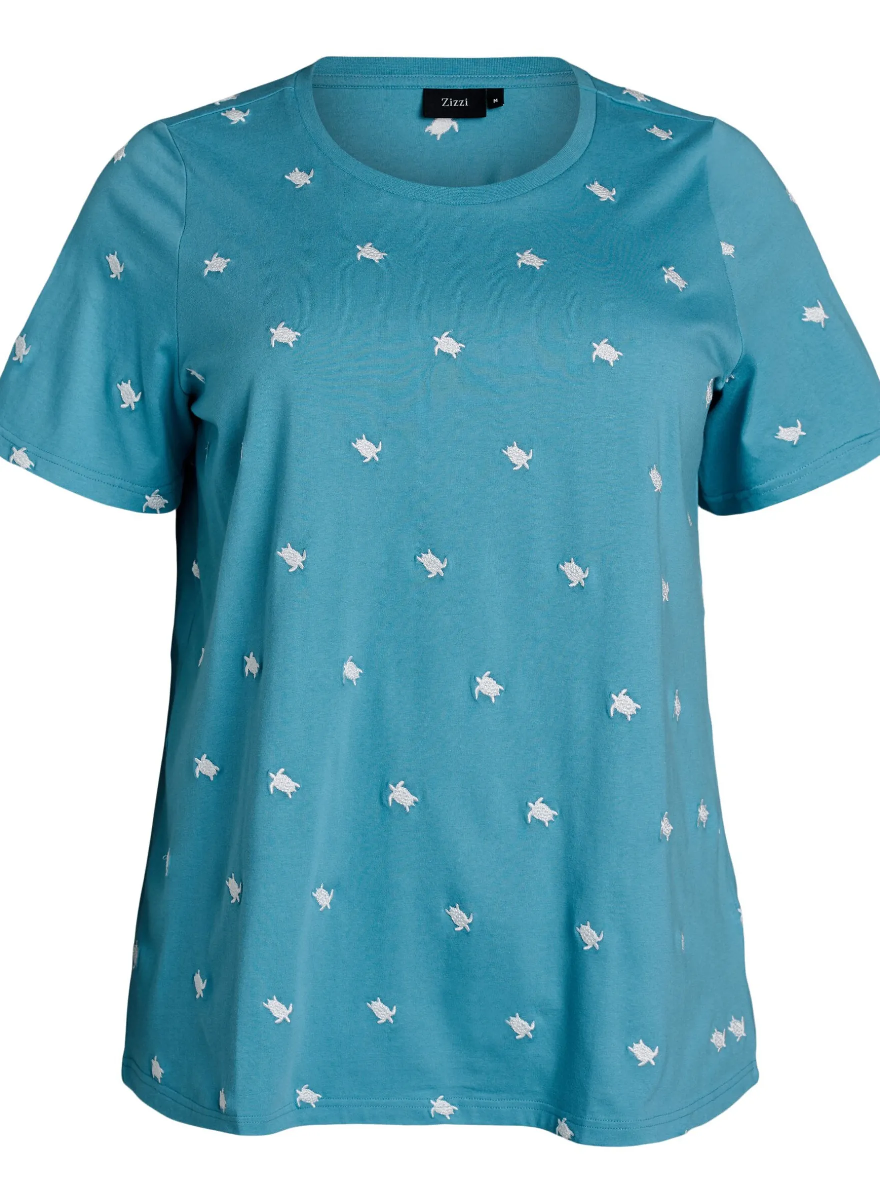 T-Shirt aus Bio-Baumwolle mit aufgestickten Motiven
