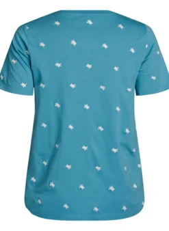 T-Shirt aus Bio-Baumwolle mit aufgestickten Motiven