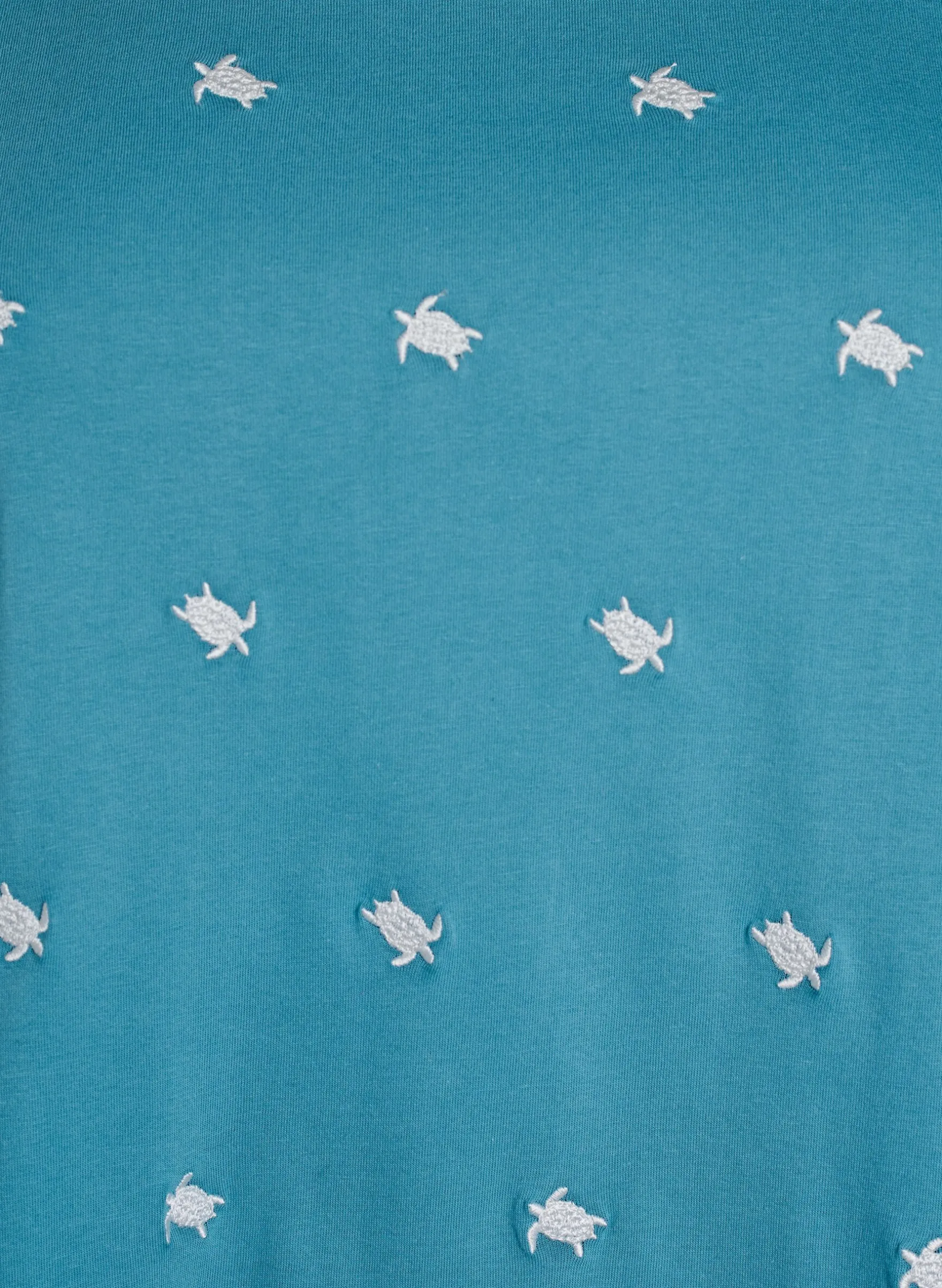 T-Shirt aus Bio-Baumwolle mit aufgestickten Motiven