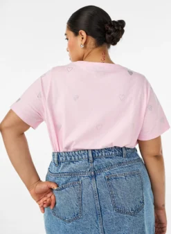 T-Shirt aus Bio-Baumwolle mit Herzen