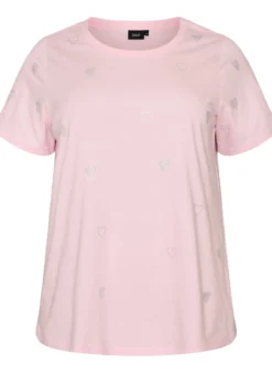 T-Shirt aus Bio-Baumwolle mit Herzen