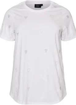 T-Shirt aus Bio-Baumwolle mit Herzen
