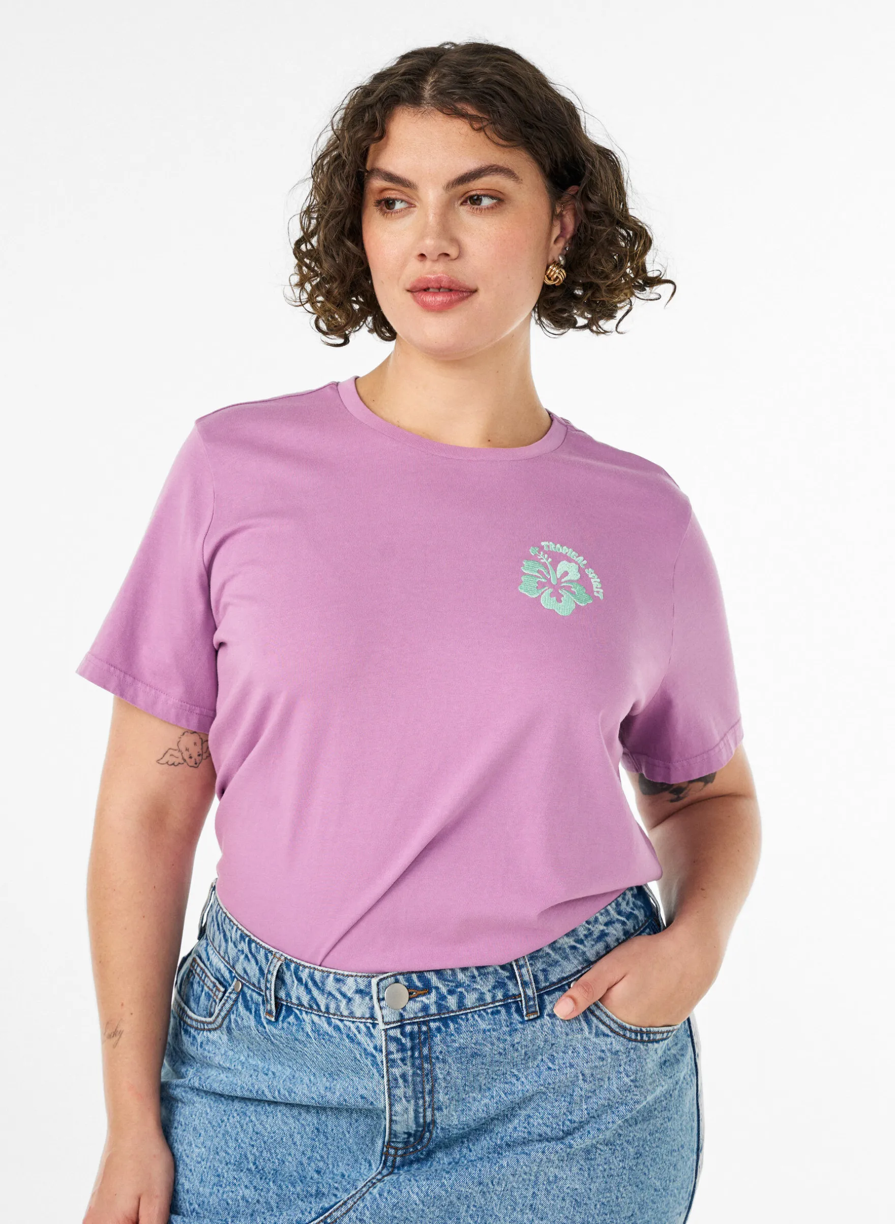 T-Shirt aus Bio-Baumwolle mit Rückenprint
