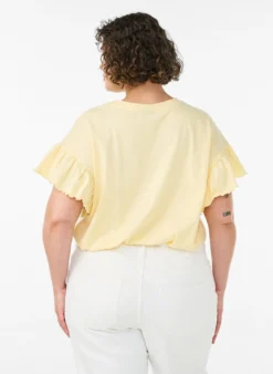 T-Shirt aus Bio-Baumwolle mit Rüschenärmeln