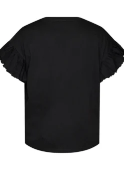T-Shirt aus Bio-Baumwolle mit Rüschenärmeln