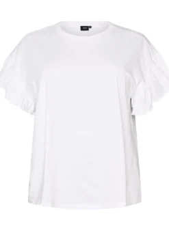 T-Shirt aus Bio-Baumwolle mit Rüschenärmeln