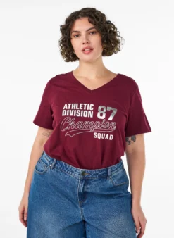 T-Shirt aus Bio-Baumwolle mit sportlichem Textprint