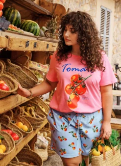 T-Shirt aus Bio-Baumwolle mit Tomaten-Print