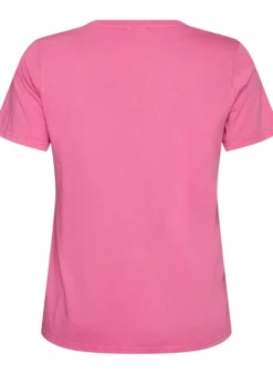 T-Shirt aus Bio-Baumwolle mit Varsity-Print und V-Ausschnitt