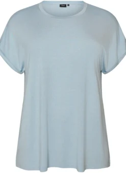 T-Shirt aus Viskose mit Glitzerstreifen