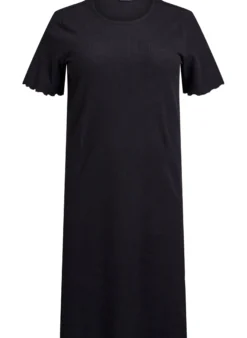 T-Shirtkleid aus geripptem Jersey in Knielänge