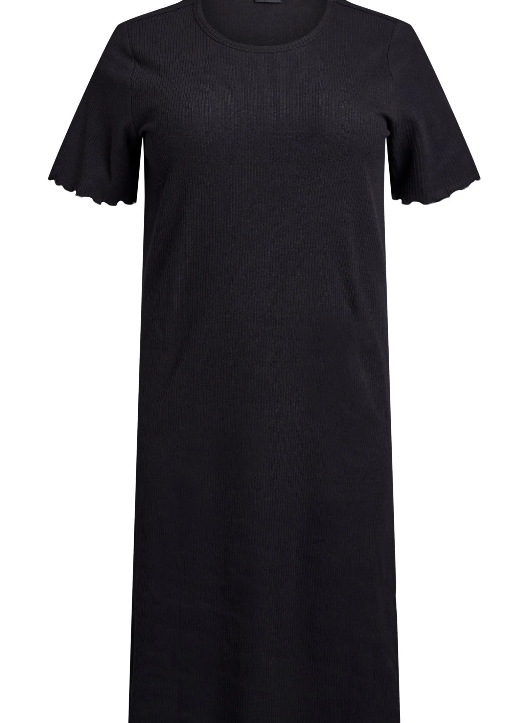 T-Shirtkleid aus geripptem Jersey in Knielänge